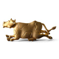FuzzBeez vintage 1988 JJ matte gold-tone running cow brooch with whimsical farmhouse design