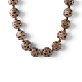 Vintage Murano Style Gold Dust Glass Bead Necklace 8" Leopard Animal Print Art Glass