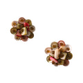 Vintage JAPAN Beaded Mother of Pearl Shell Cluster Clip-On Earrings – Mid-Century Cluster