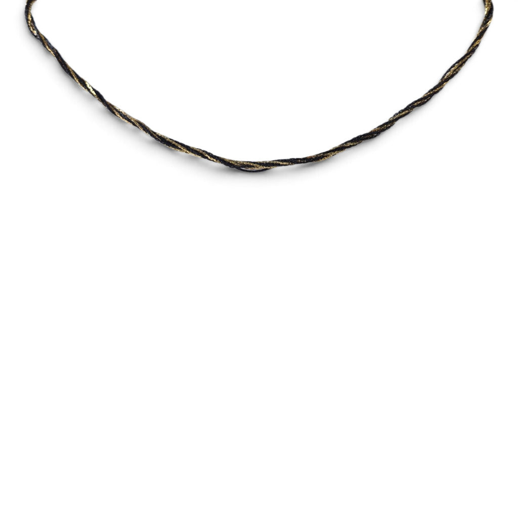 Vintage Black & Gold Liquid Metal Braided Rope Chain Necklace 18" Twisting Serpent Strand