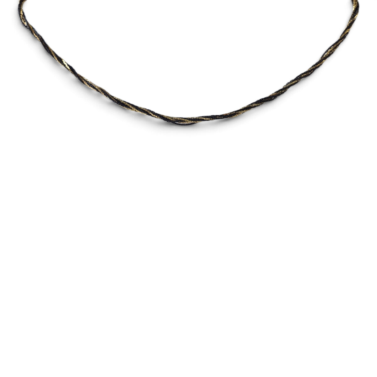 Vintage Black & Gold Liquid Metal Braided Rope Chain Necklace 18" Twisting Serpent Strand