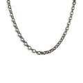 Vintage Antiqued Silver Chunky Cable Link Chain Necklace 30" Foldover Clasp