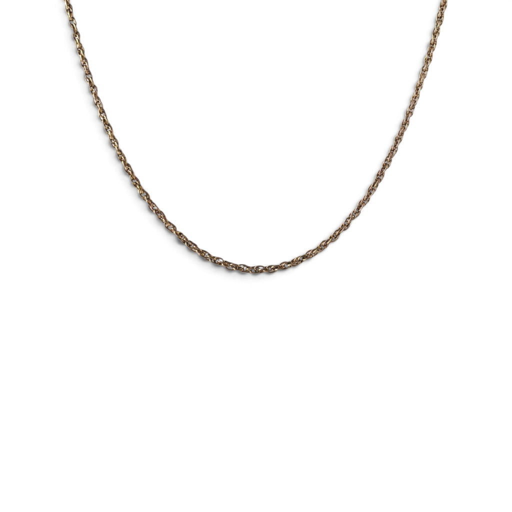 Vintage Gold Tone Rope Chain Necklace 24" Twisted Link Minimalist Everyday Stack