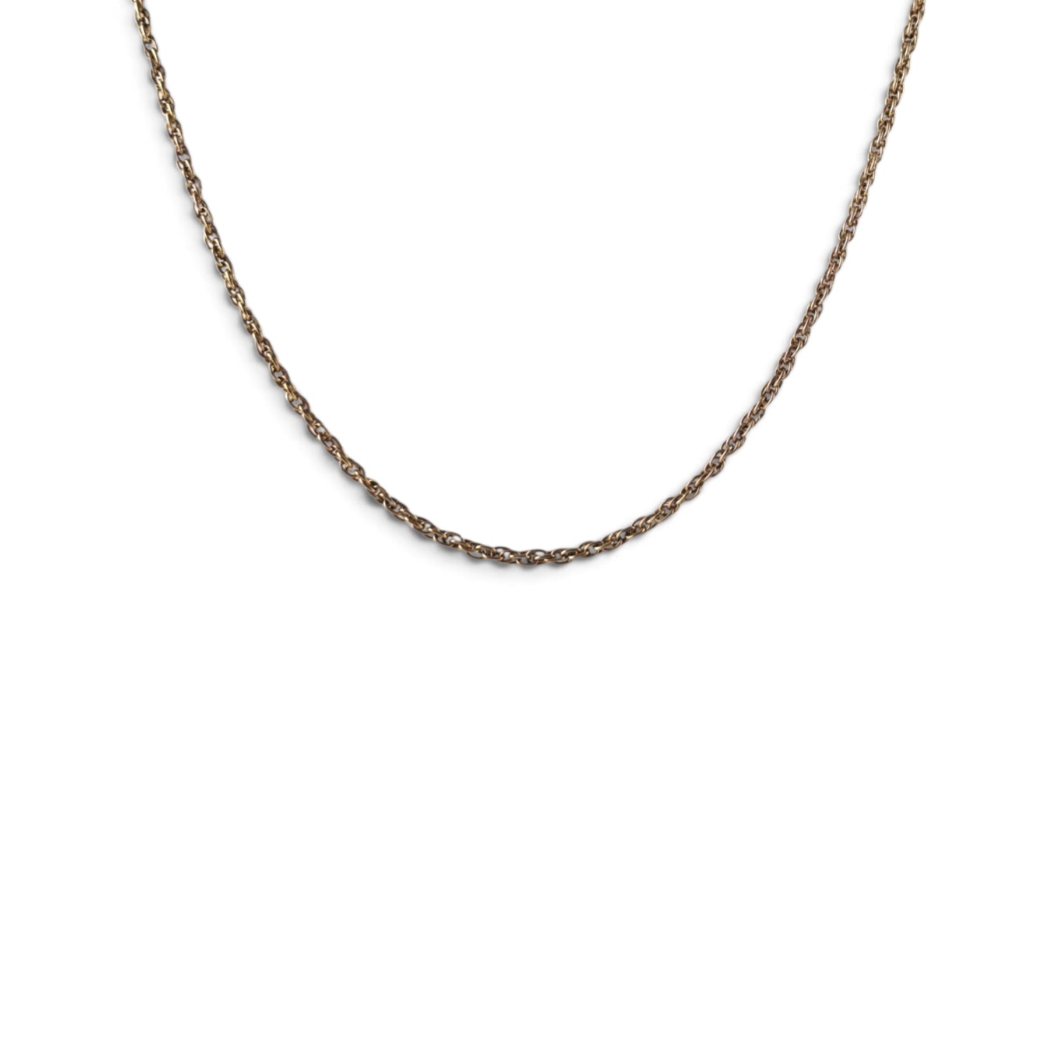 Vintage Gold Tone Rope Chain Necklace 24" Twisted Link Minimalist Everyday Stack