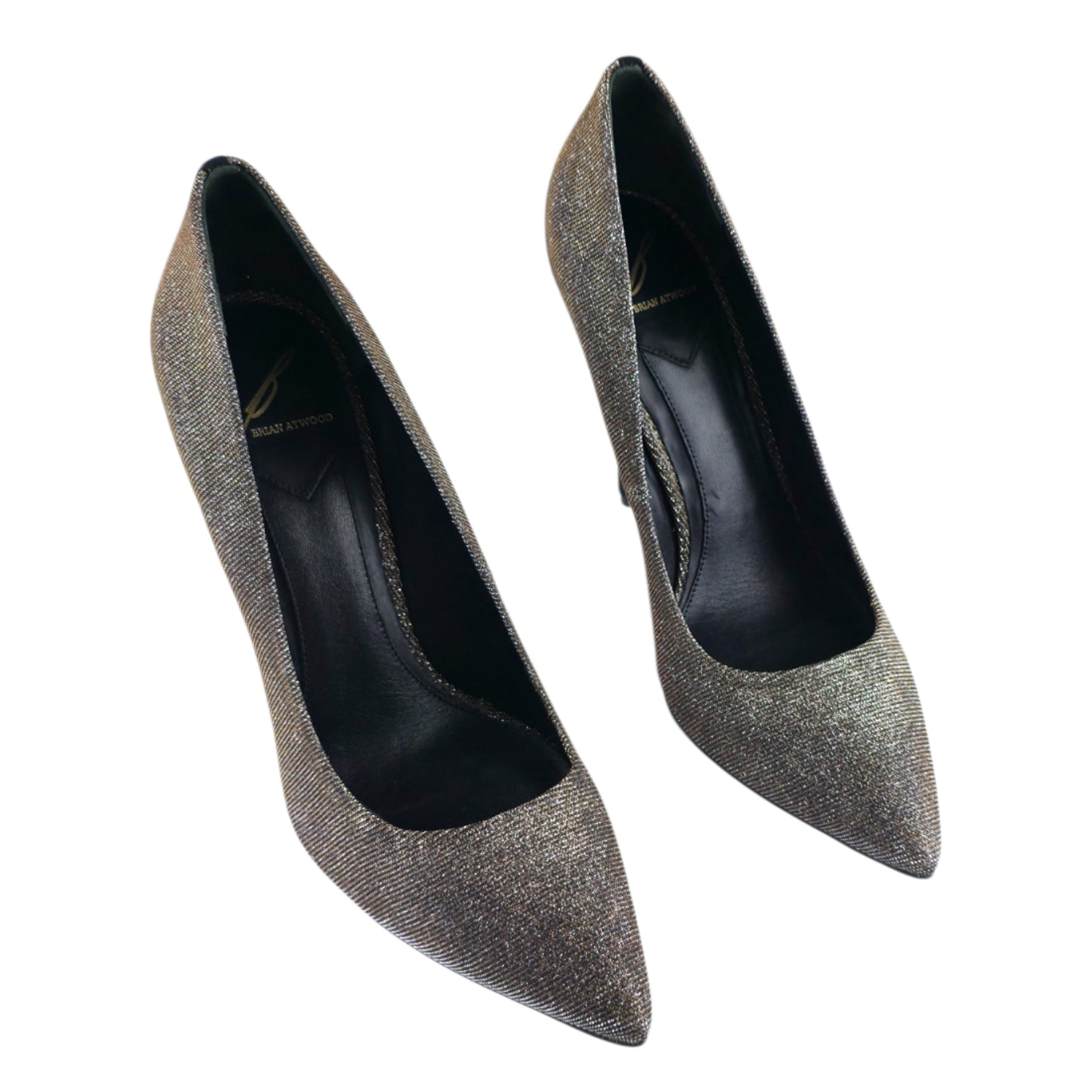 BRIAN ATWOOD Metallic Shimmer Pointed Toe Pumps