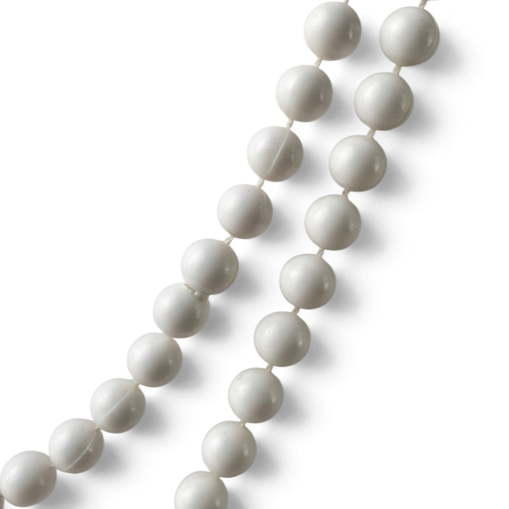 Vintage Off-White Faux Pearl Bead Necklace 26" Classic Layered Statement