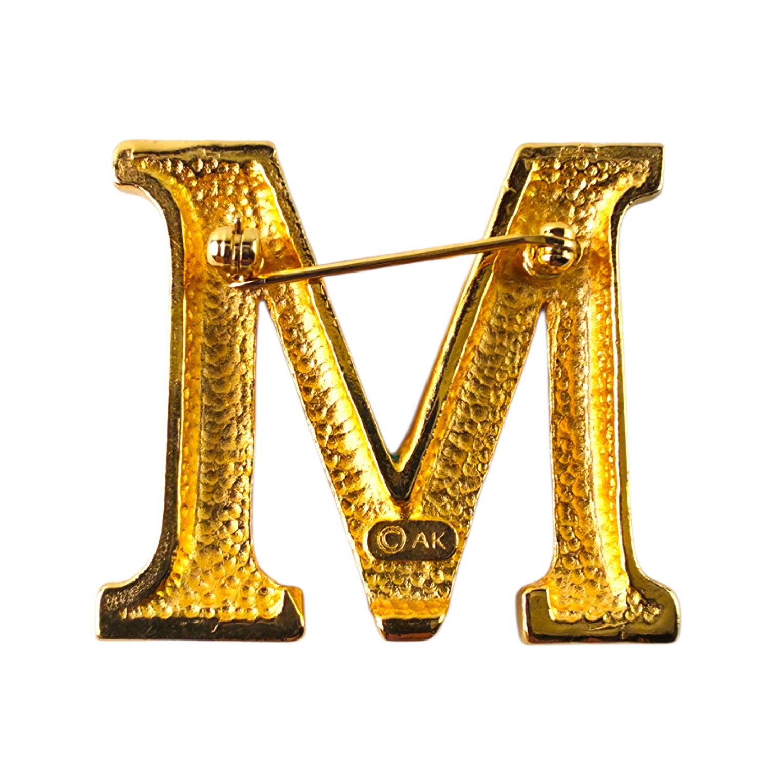 Vintage Anne Klein Gold-Tone Initial Letter "M" Brooch Pin – Designer Monogram