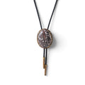 Vintage Leopard Skin Jasper Stone Bolo Tie 19"