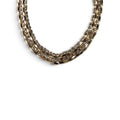 Vintage Gold Tone Rhinestone Mesh Collar Necklace 15" Wide Choker Extender