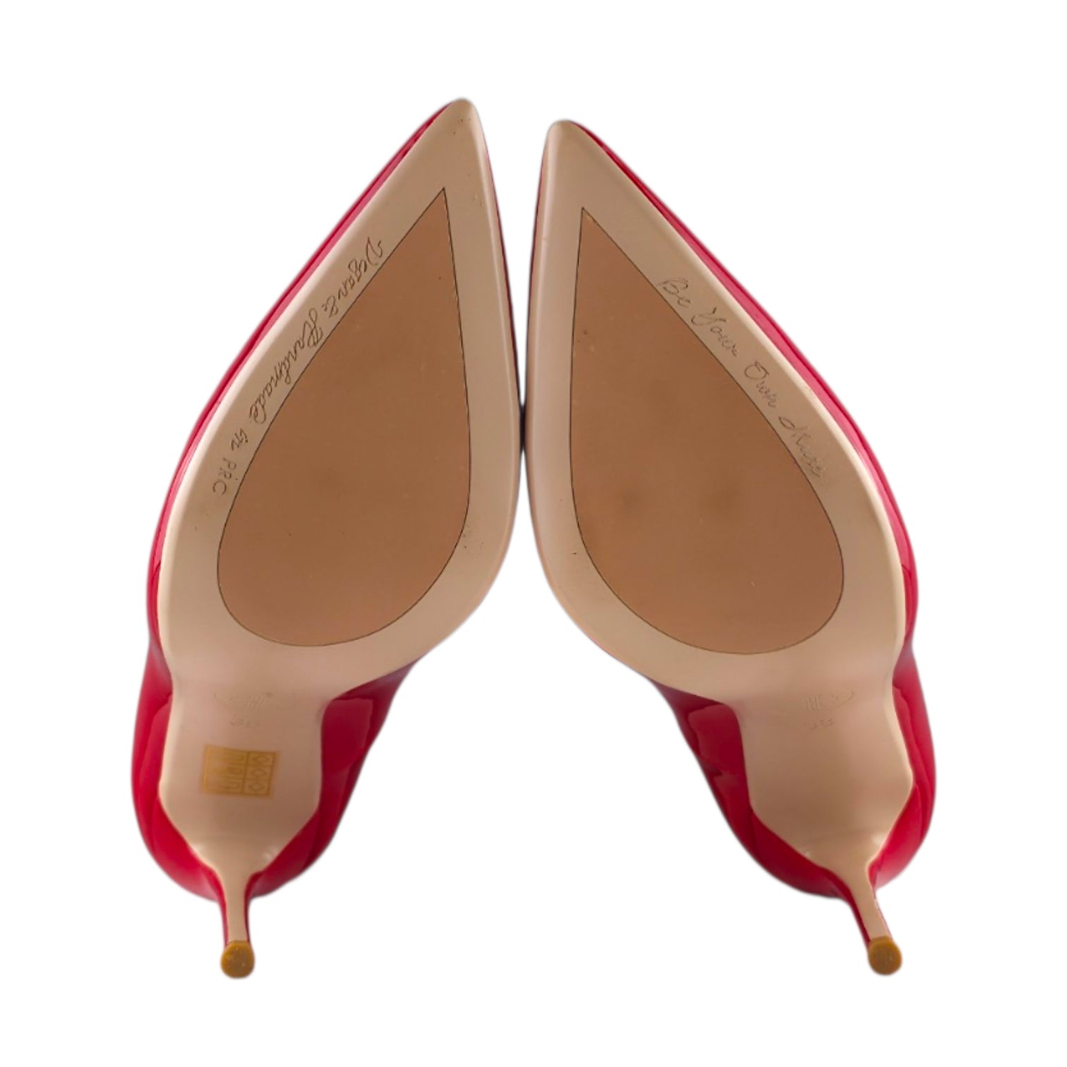 FEMME LA Cherry Red Patent Pointed Toe Pumps