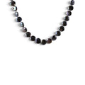 Vintage Black Coin Pearl Necklace 16" Iridescent Peacock Cultured Freshwater Strand