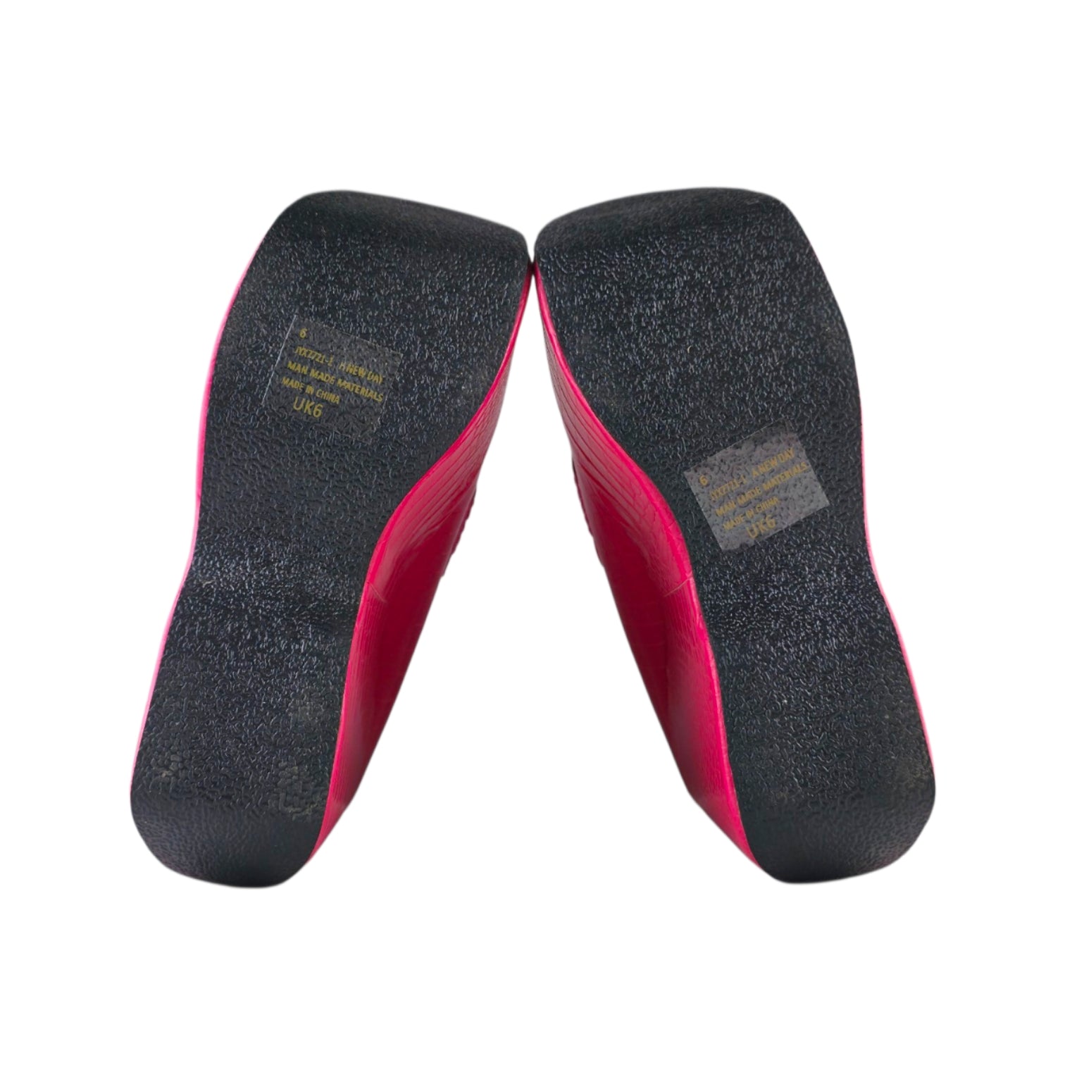 EGO Hot Pink Croc Platform Wedge Loafers