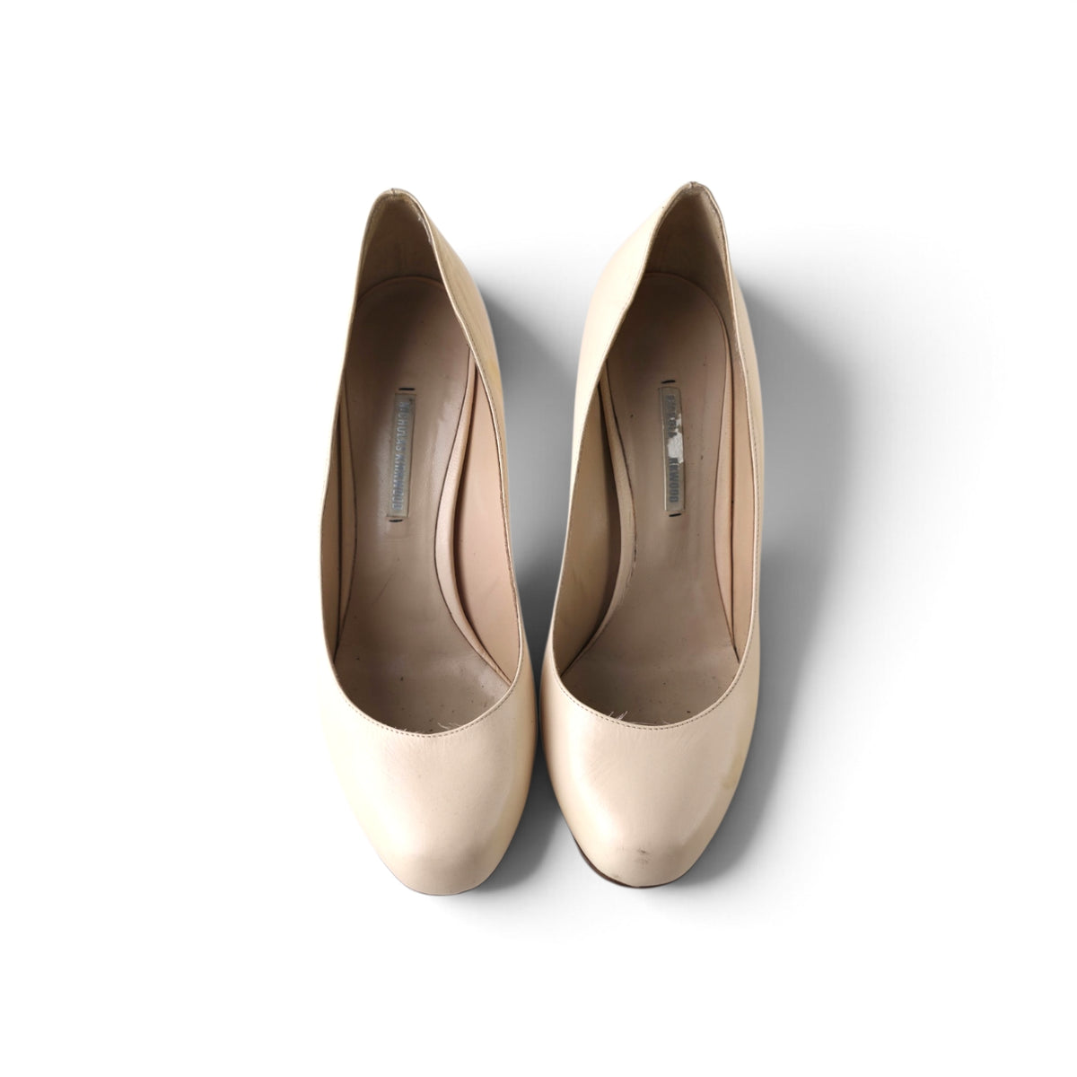 Nicholas Kirkwood Sculptural Platform Pumps in Beige Leather