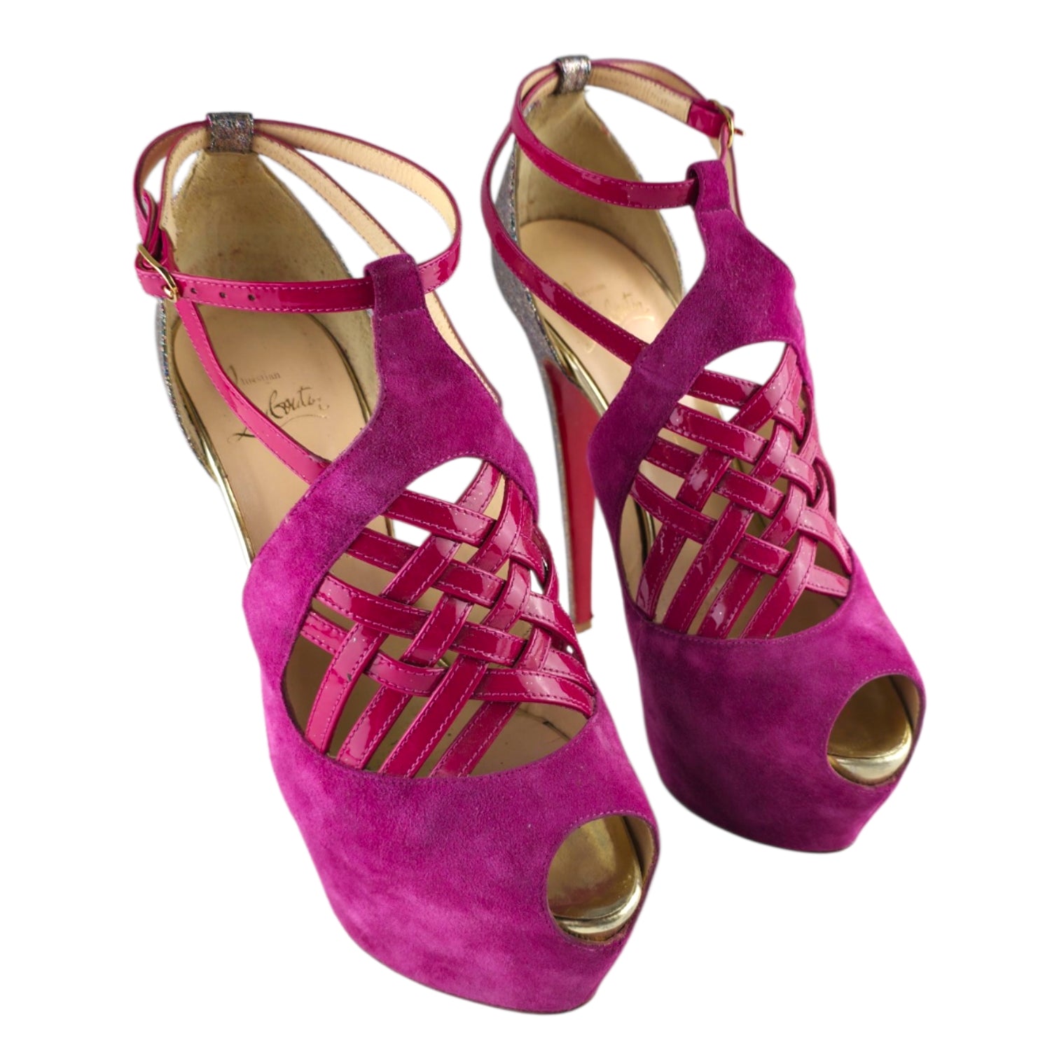 CHRISTIAN LOUBOUTIN Carlota 160 Veau Vel/Glitter Mini