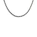 Vintage Dark Gunmetal Oval Safety-Pin Motif Link Chain Necklace 22"