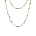 Vintage Long Faux Pearl Flapper Strand Necklace 23" Cream Knotted Glass Beads