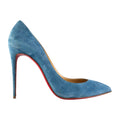 Christian Louboutin Pigalle Follies 100 Suede Celeste Pumps