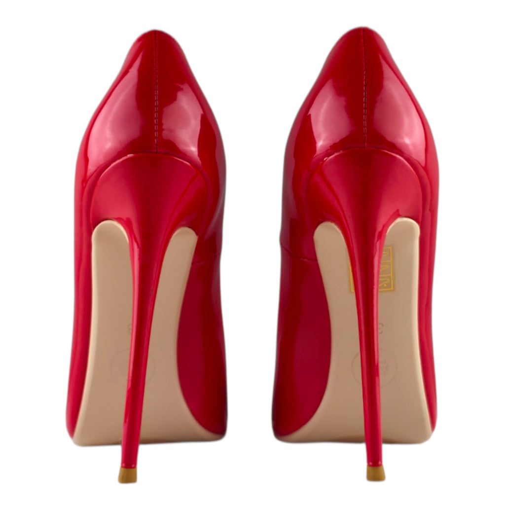 FEMME LA Cherry Red Patent Pointed Toe Pumps