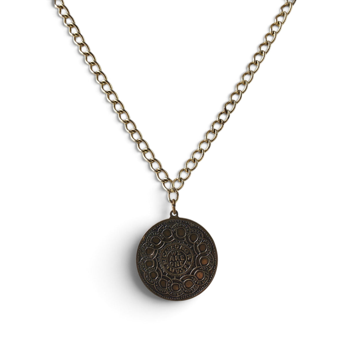 Vintage 1776 Continental Currency Coin Pendant Necklace 13" Fugio Cent We Are One