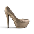 CASADEI Metallic Gold Leather Platform Pumps - Made in Italy
