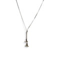 Vintage Signed Avon Silver Tone Calla Lily Drop Y-Necklace 13" Two Tone Stamped