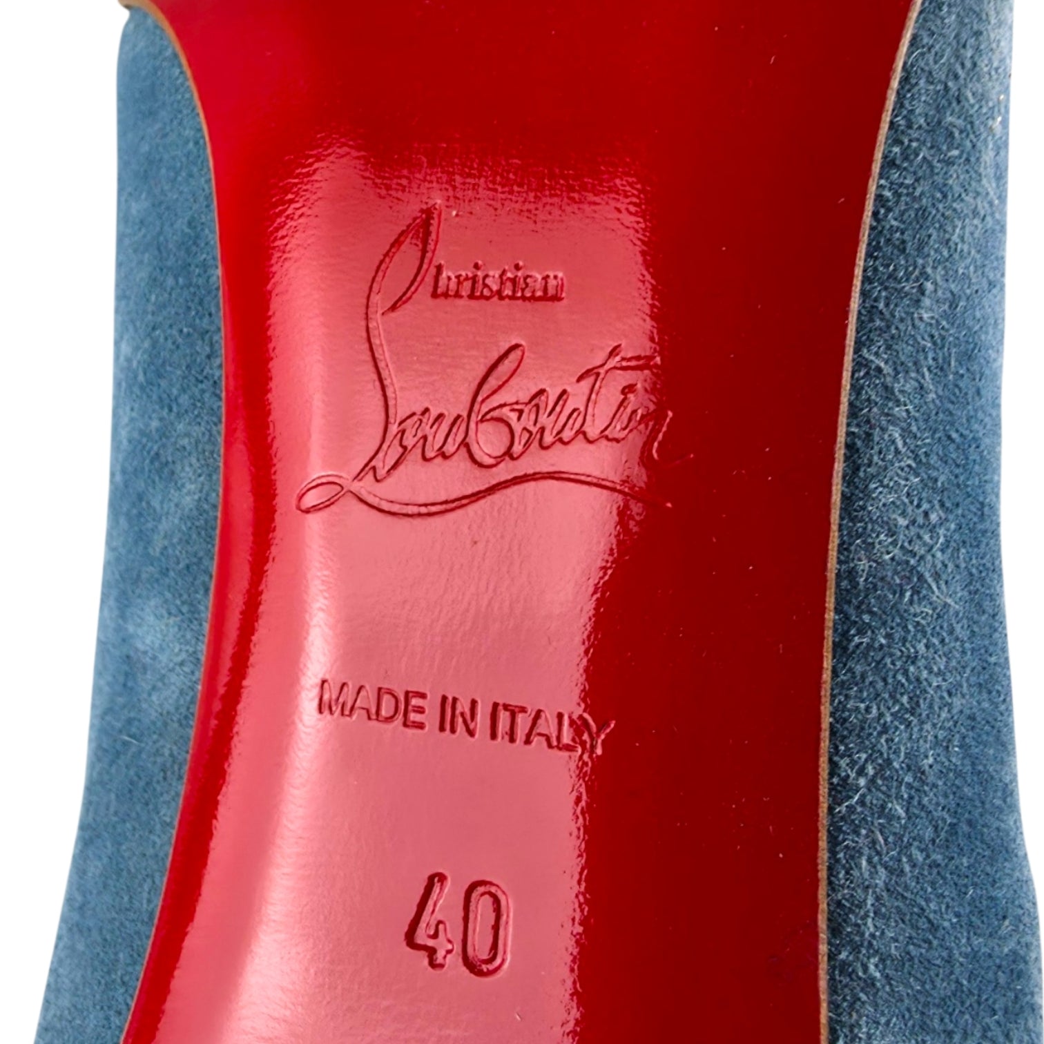 Christian Louboutin Pigalle Follies 100 Suede Celeste Pumps