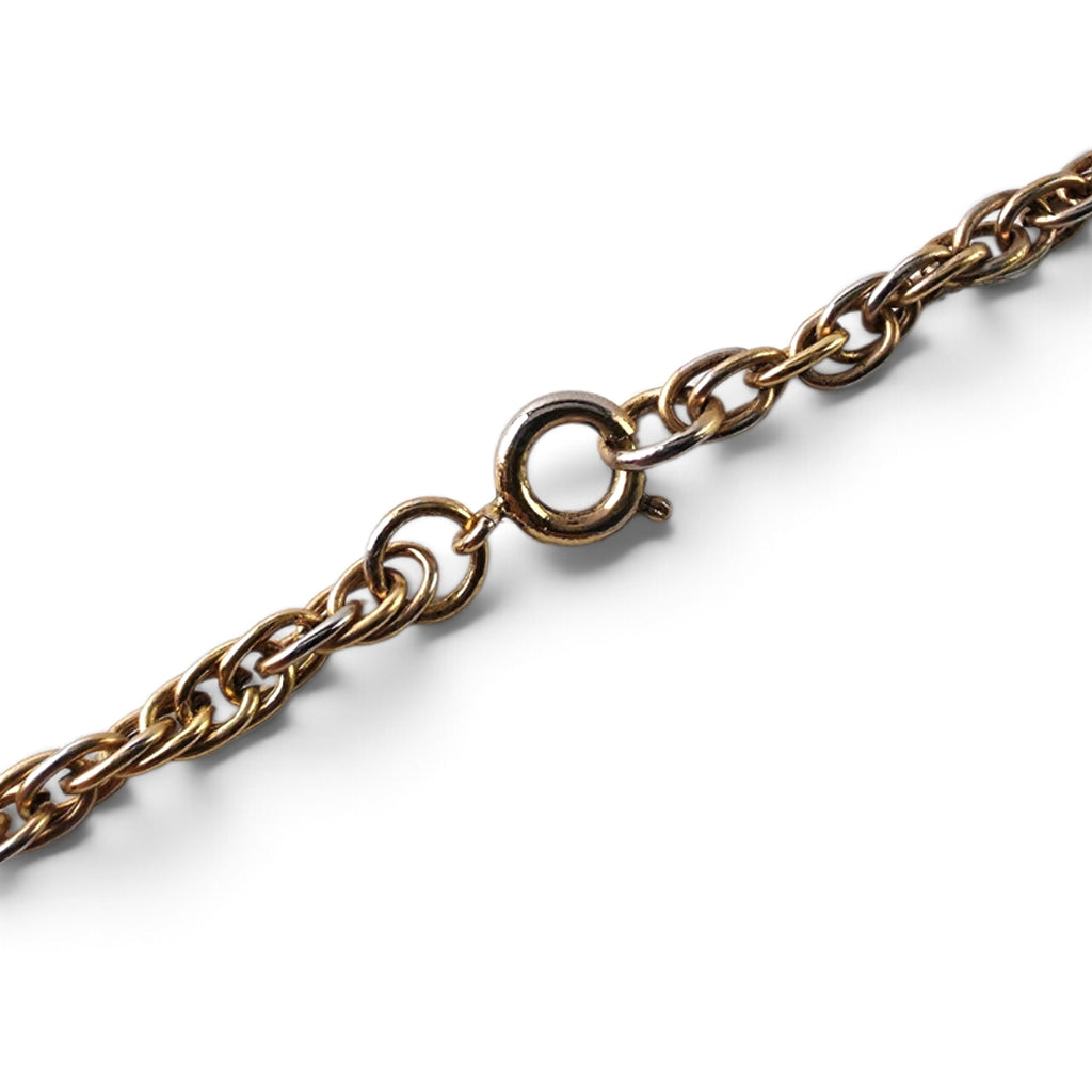 Vintage Gold Tone Rope Chain Necklace 24" Twisted Link Minimalist Everyday Stack