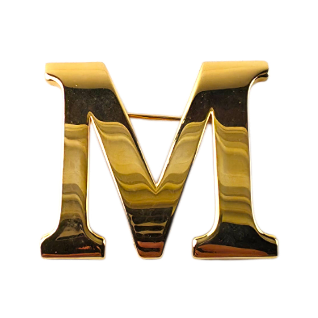 Vintage Anne Klein Gold-Tone Initial Letter "M" Brooch Pin – Designer Monogram