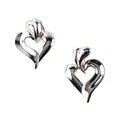 Vintage Silver-Tone Modernist Open Heart Dangle Clip-On Earrings – Statement Style