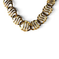 Vintage Chunky Gold Tone 17" S-Link Wave Collar Choker Necklace Statement