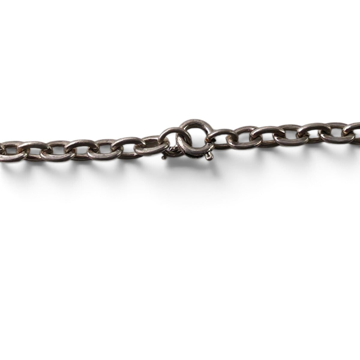 Vintage Silver Tone Cable Link Chain Necklace – 24" Long Layering / Statement Chain