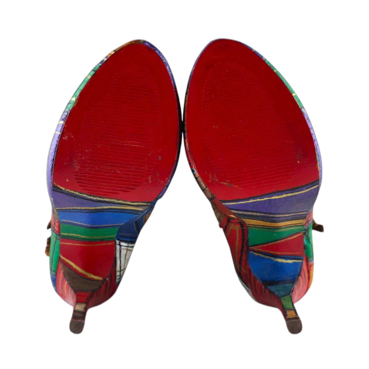 Vibrant Hand-Painted Tartan Plaid Ankle Boots