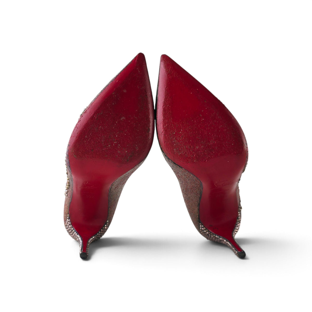 Christian Louboutin Glitter Crystal Embellished Pointed Pumps