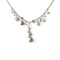 Vintage Sea Shell Charm Y-Drop Necklace Silver Tone Coastal Beachy Boho